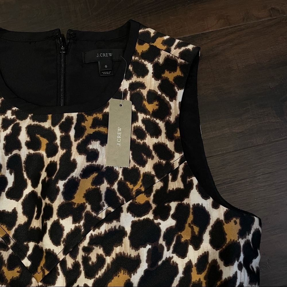 J.Crew Leopard A-Line Shift Dress NWT Size 0 - Picture 11 of 13